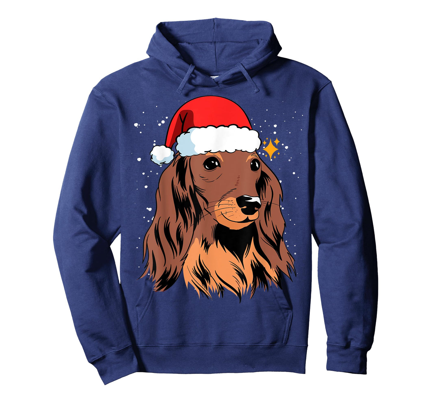 Dachshund Long Hair Santa Christmas Tree Lights Xmas Gift T-Shirt