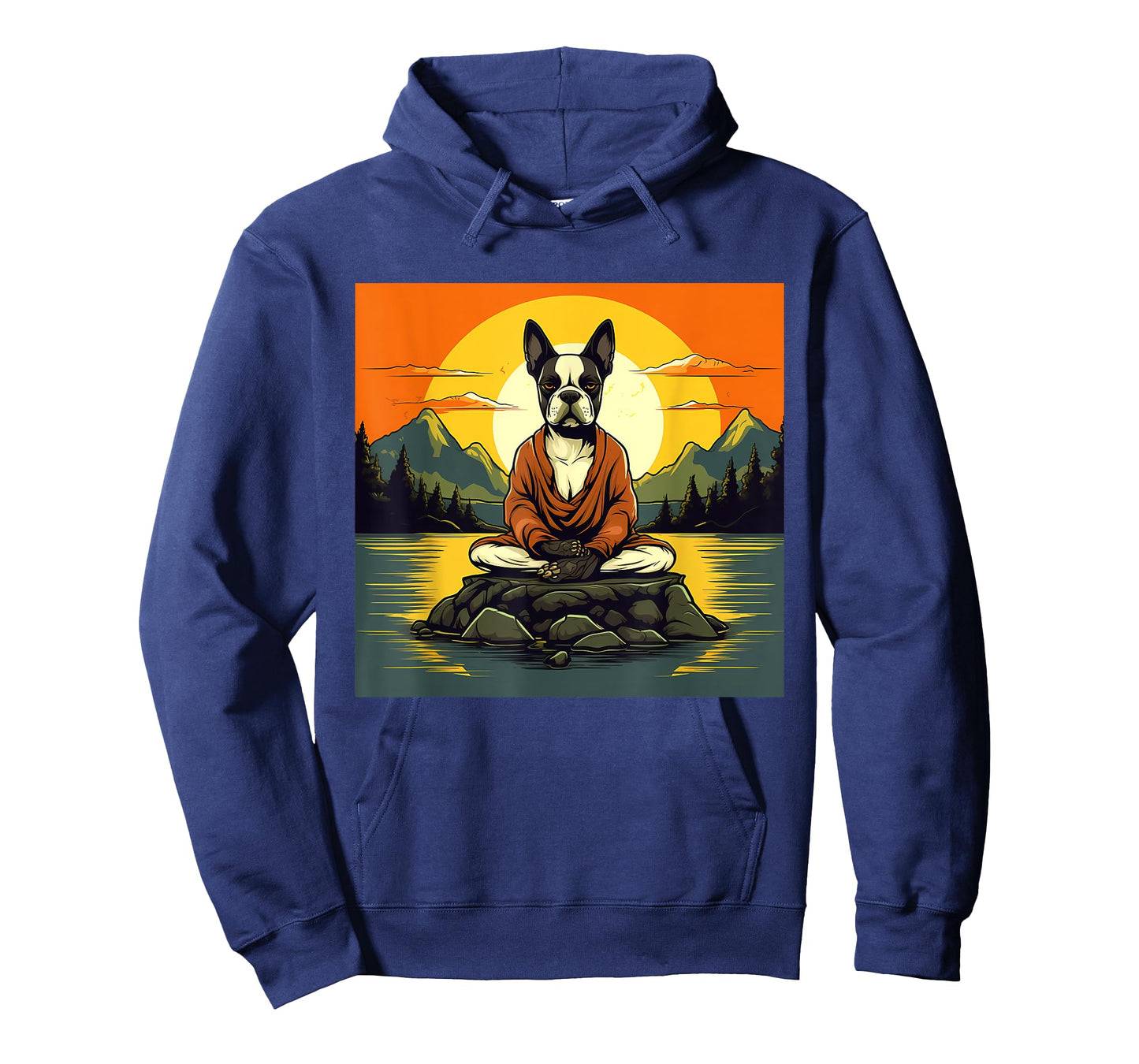 Boston Terrier Dog Meditation Yoga Men Women Kids T-Shirt