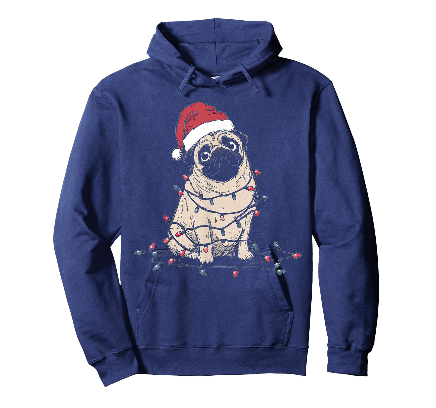 Funny Pug Christmas Graphics Dog Lights Lover Owner T-Shirt