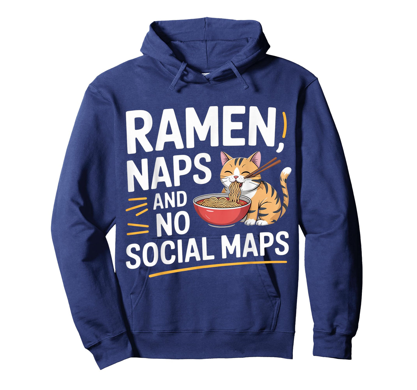 Ramen Naps and No Social Maps Cute Cat Lover Anime T-Shirt
