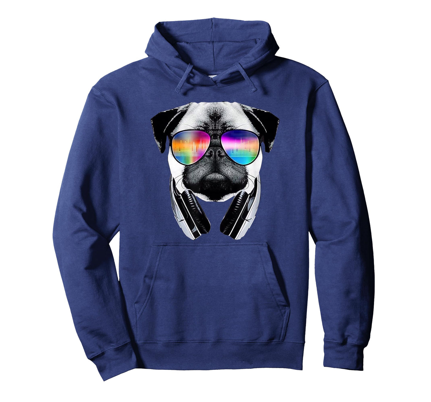 Trippy Pug Dog Wearing Music Equalizer Sunglasses T-Shirt T-Shirt