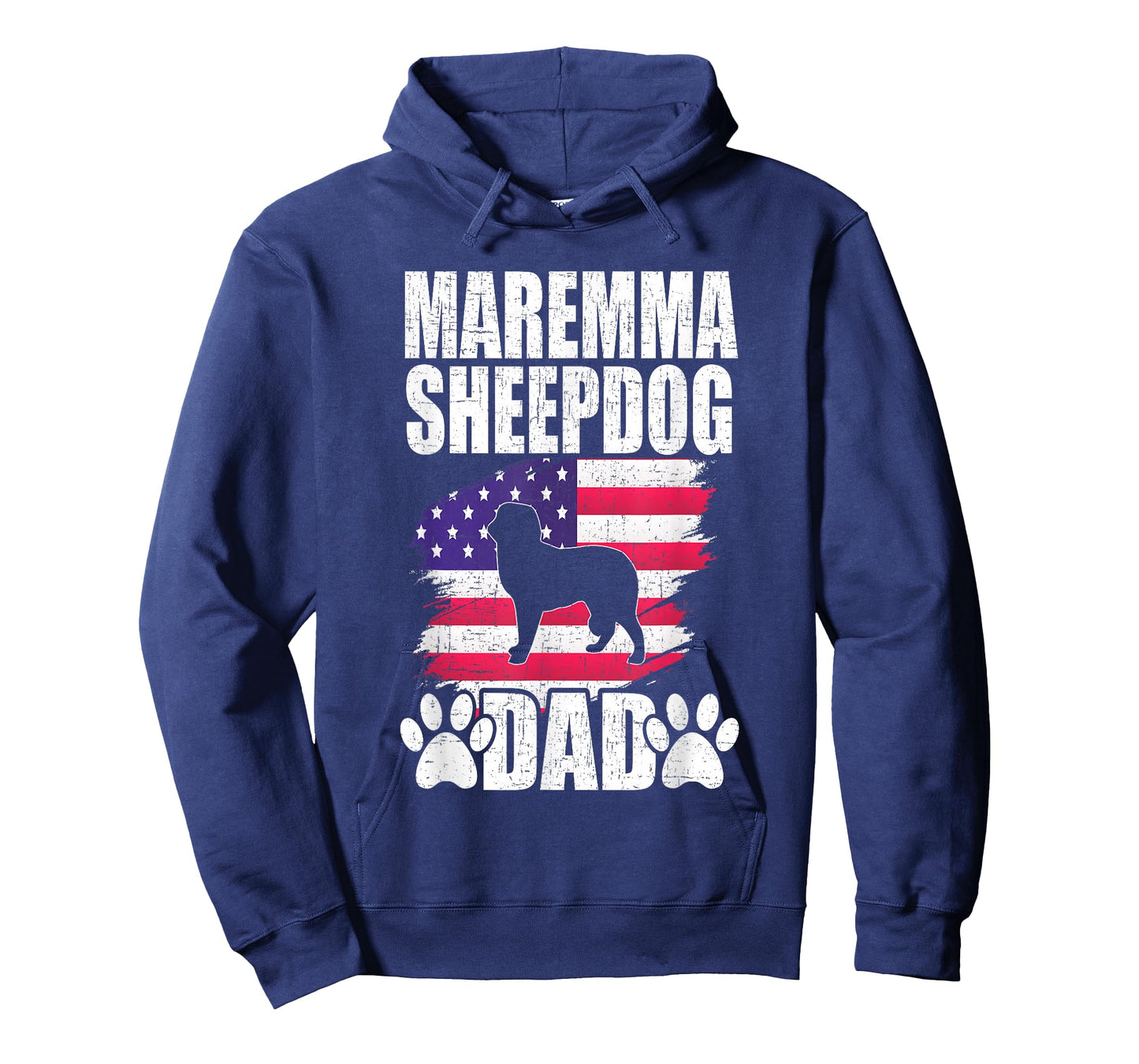Maremma Sheepdog Dad Dog Lover American US Flag T-Shirt