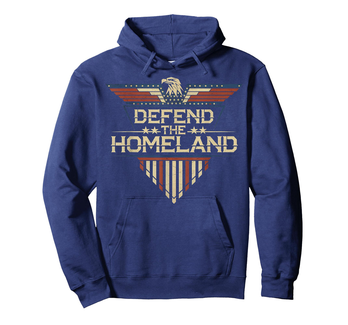 Defend The Homeland โ USA Flag Eagle Retro Sci-Fi Design T-Shirt