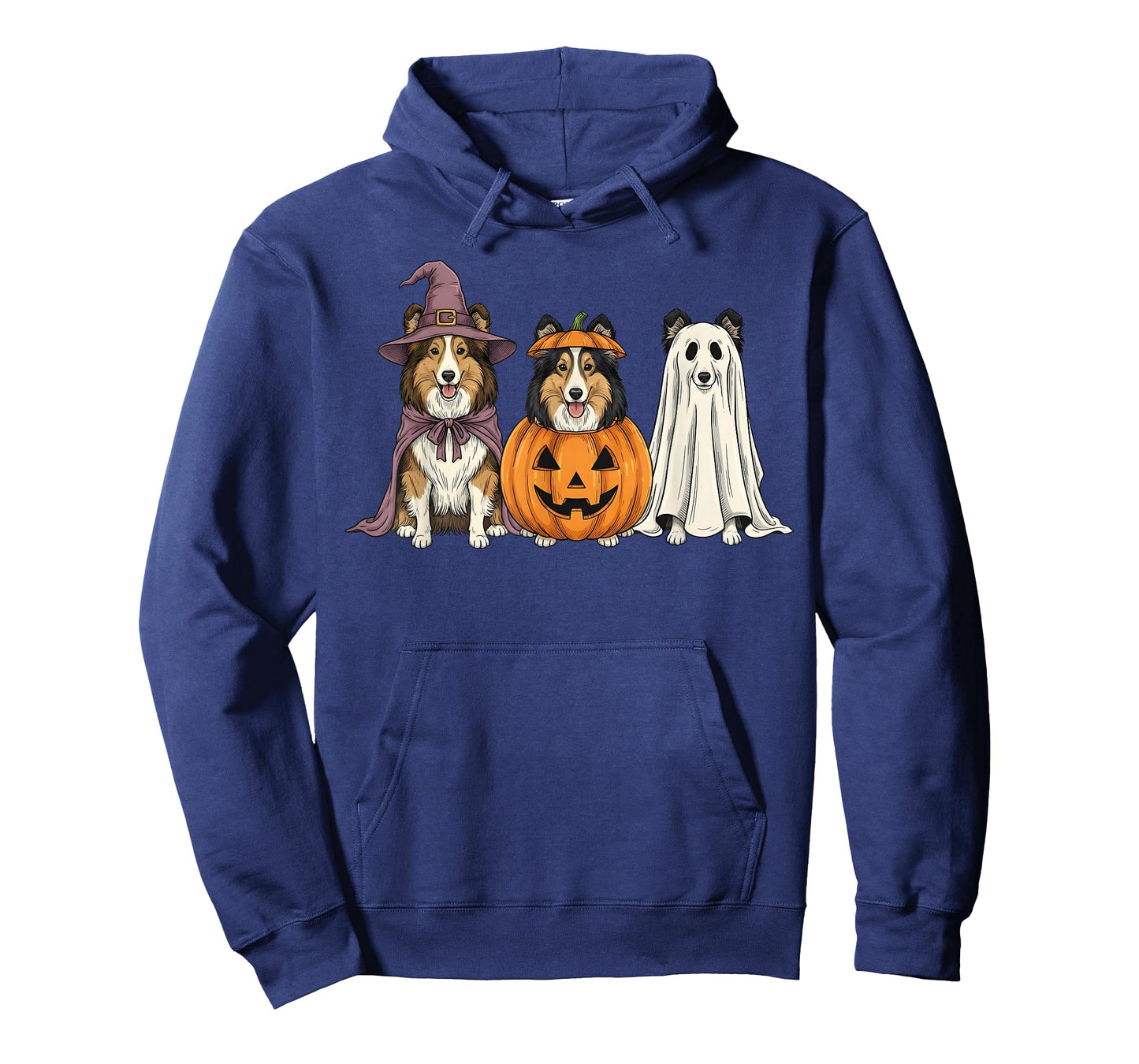 Spooky Ghost Shetland Sheepdog Pumpkin Halloween Dog Lover T-Shirt
