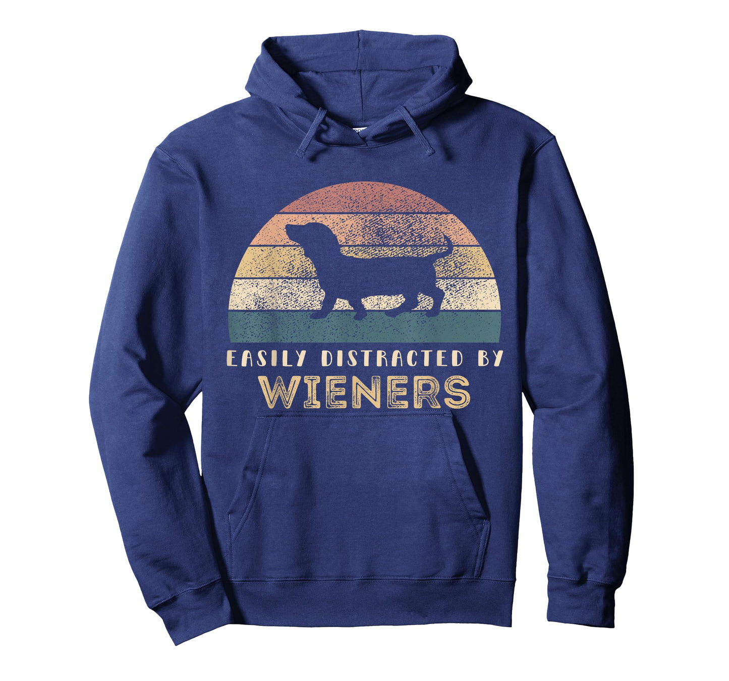 Easily Distracted By Wieners Retro Pets Lover Wiener Dog Men Women Girls Kids T-Shirt