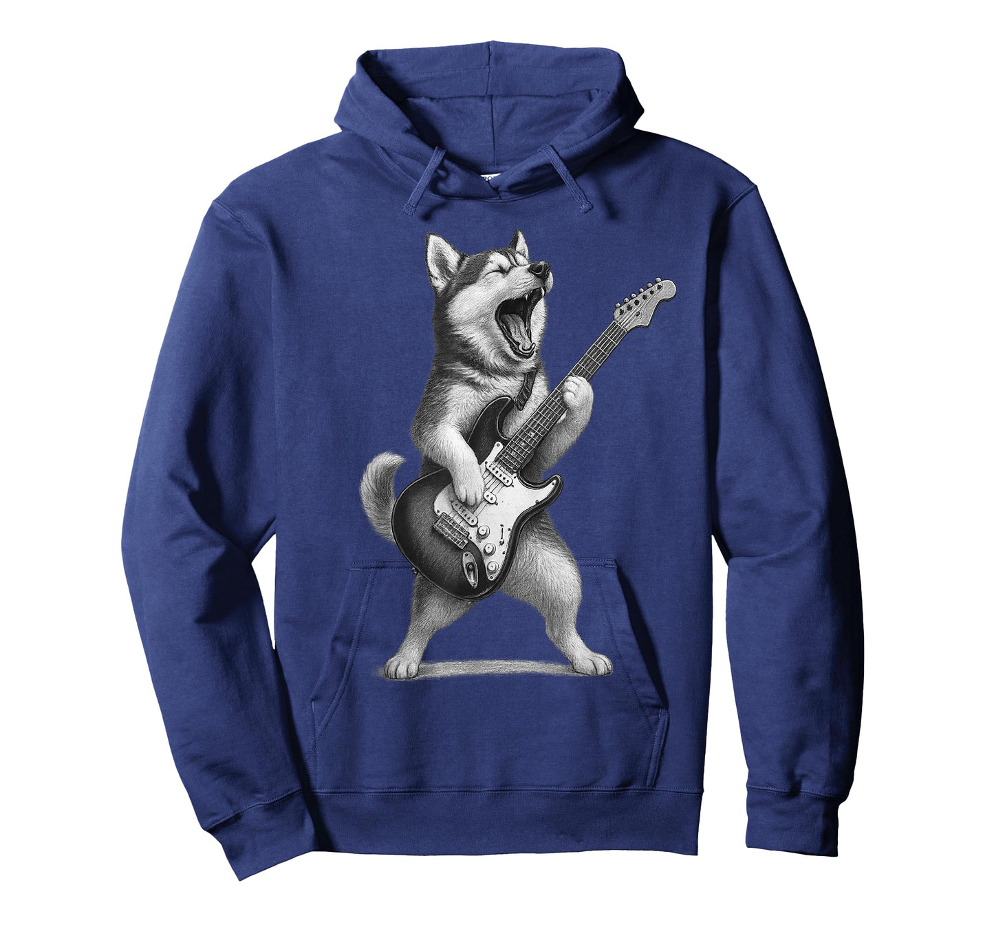 Husky Playing Guitar Rock Music Dog Lover T-Shirt