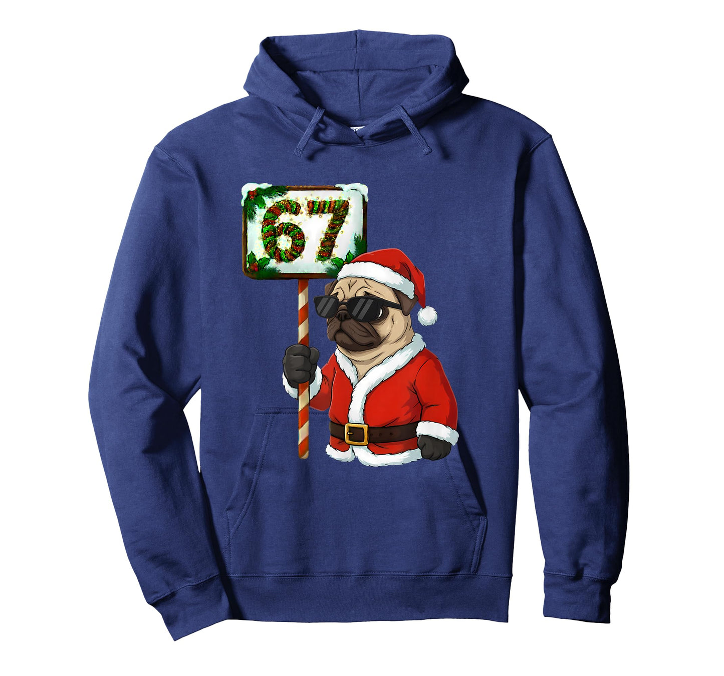 67 Meme Funny Six Seven Christmas Pug Dog Lover T-Shirt