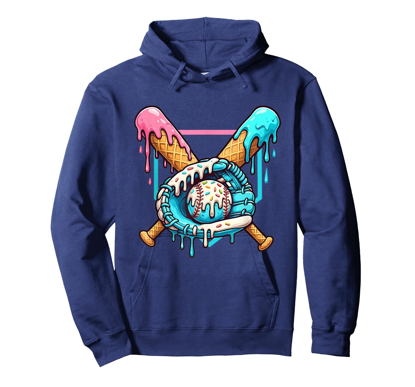 Dripping Ice Cream Baseball Glove โ Funny Sprinkles Design T-Shirt