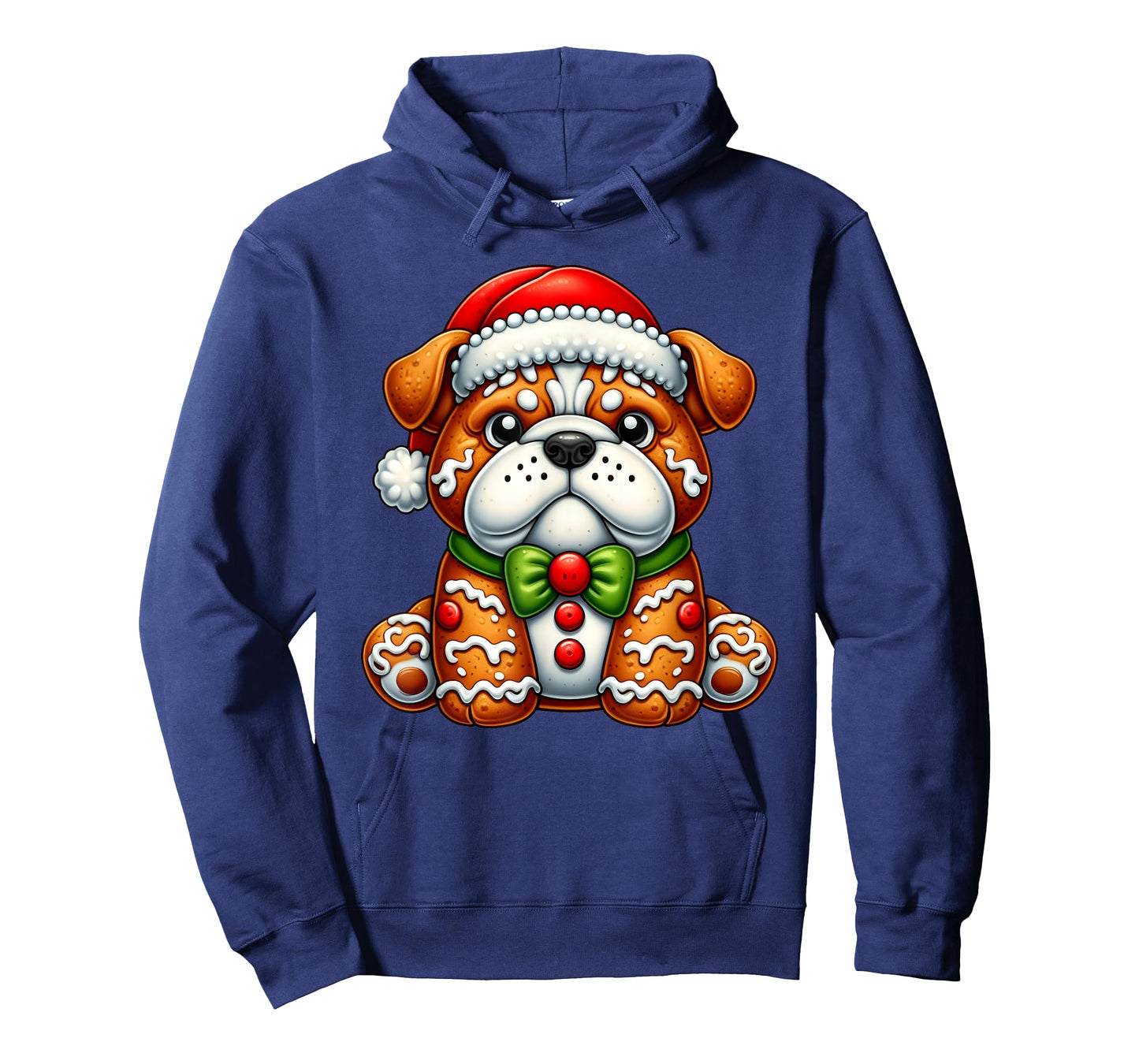 Gingerbread Man English Bulldog Christmas Womens Mens Kids T-Shirt