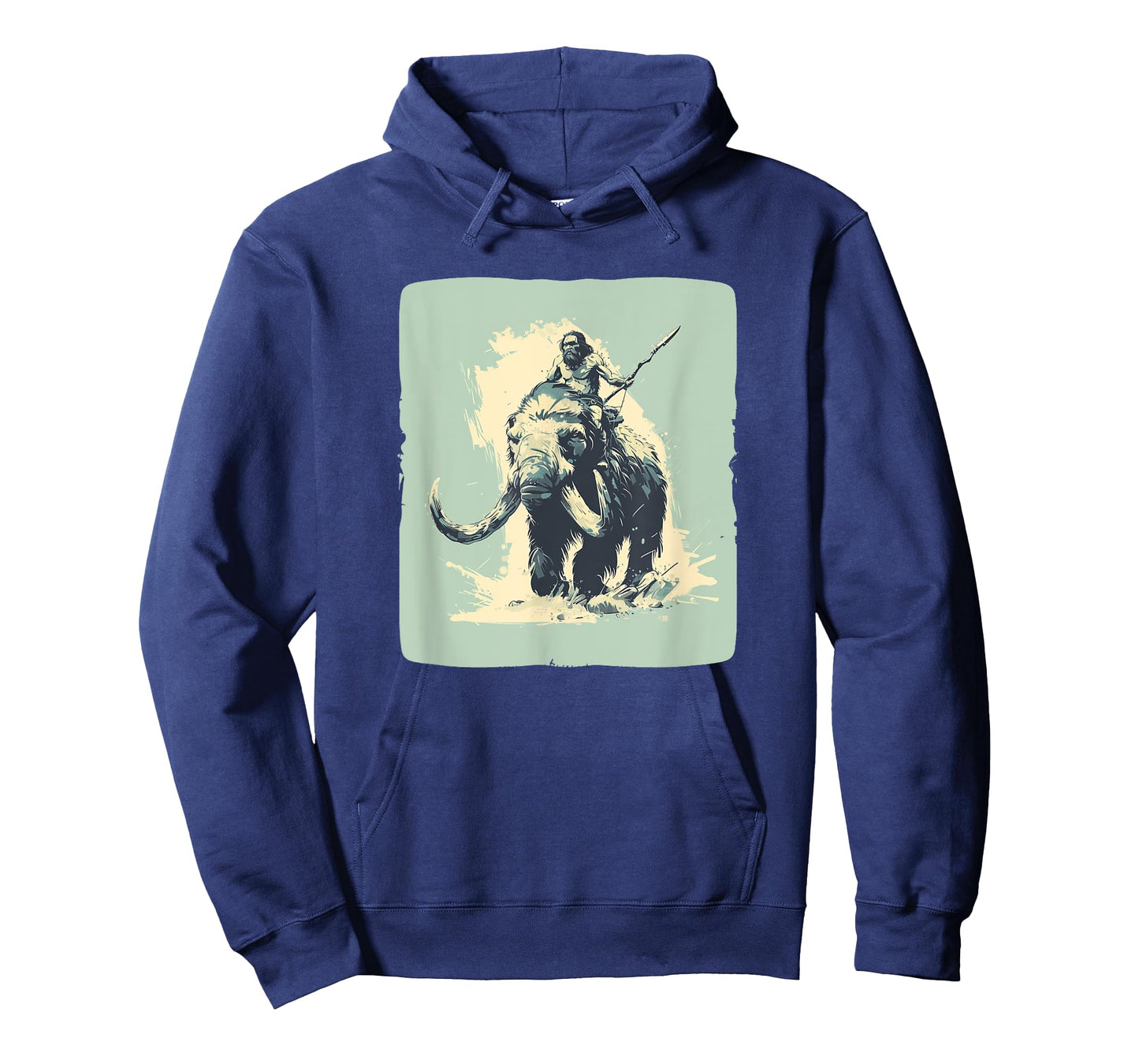 Cool Neanderthal riding Mammoth in cold Colors Costume T-Shirt