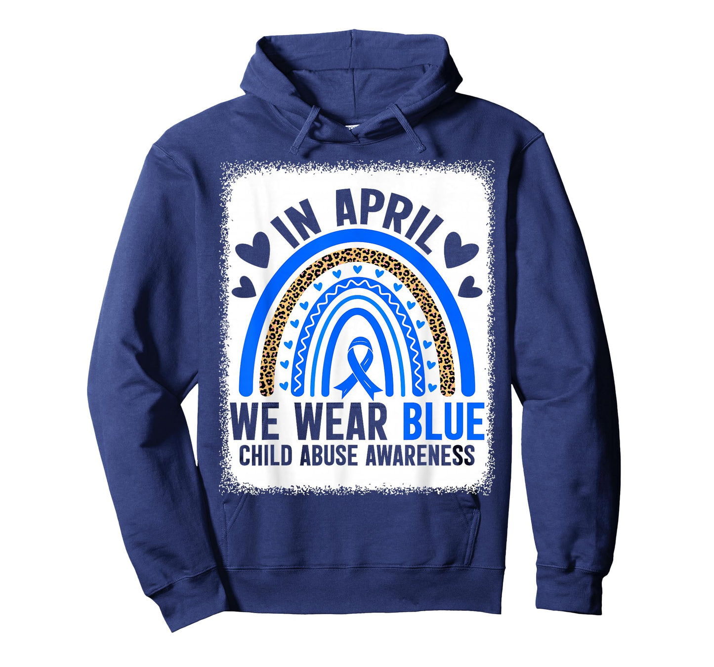 in April We Wear Blue Child Abuse Awareness Blue Ribbon T-Shirt