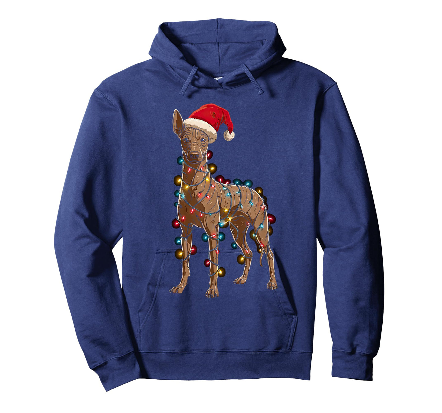 Funny Xoloitzcuintli Christmas Graphic Dog Lights Lover Xolo T-Shirt