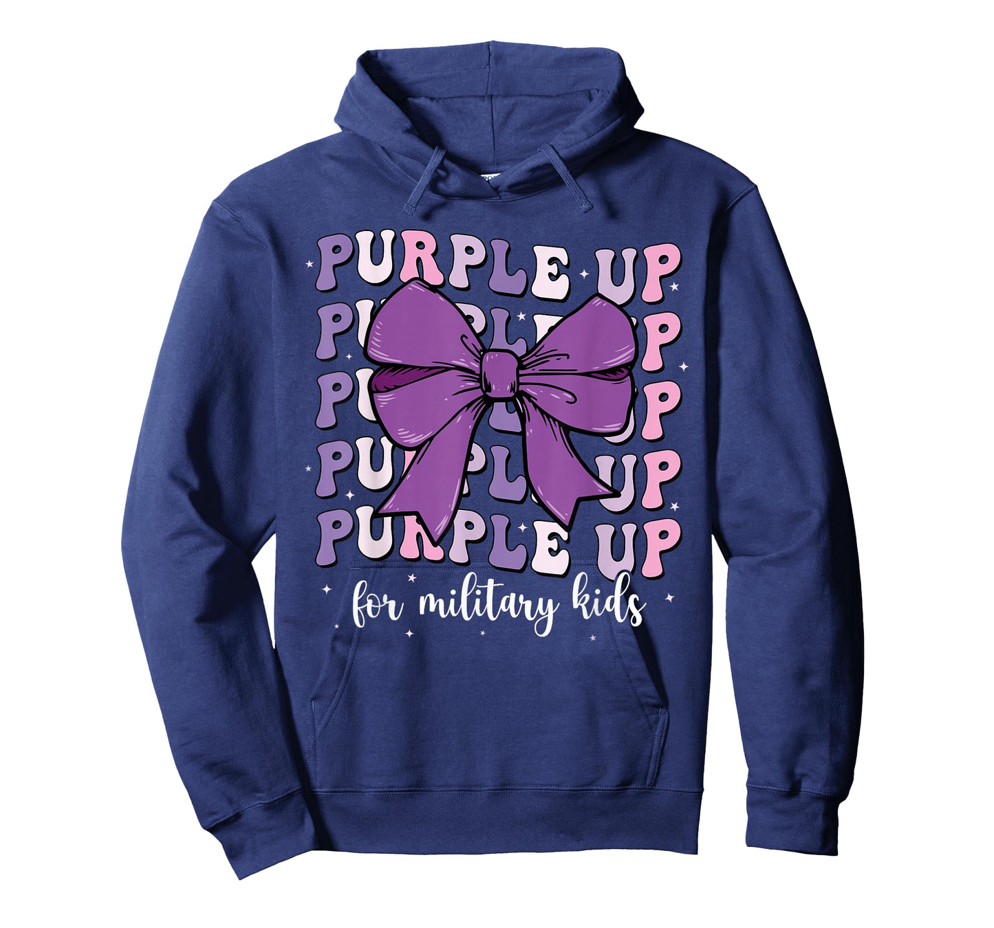 Purple Up For Military Kids Girl Coquette Bow Military Child T-Shirt