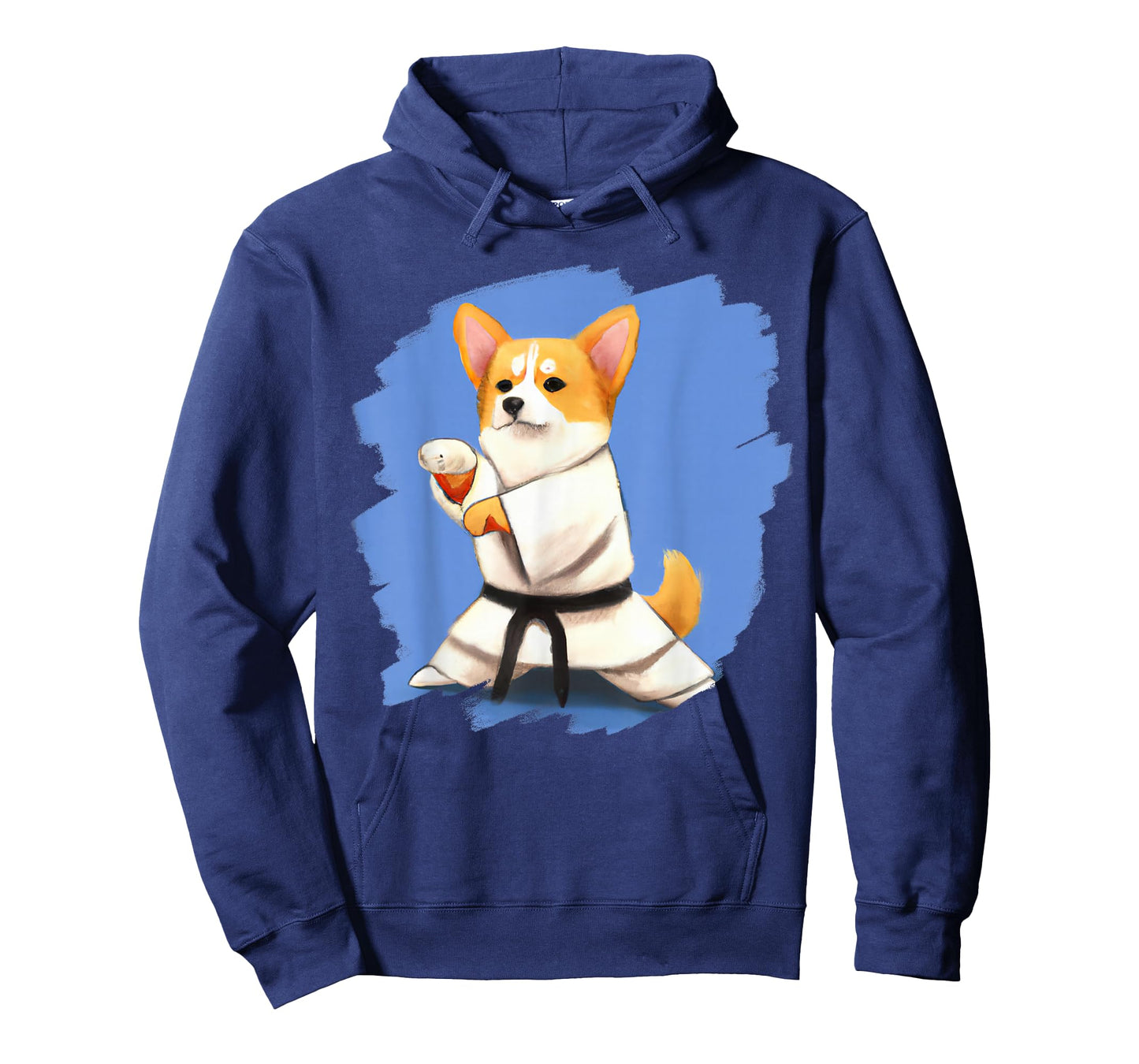 Corgi Doing Karate Kick Black Belt Martial Arts Dog T-Shirt