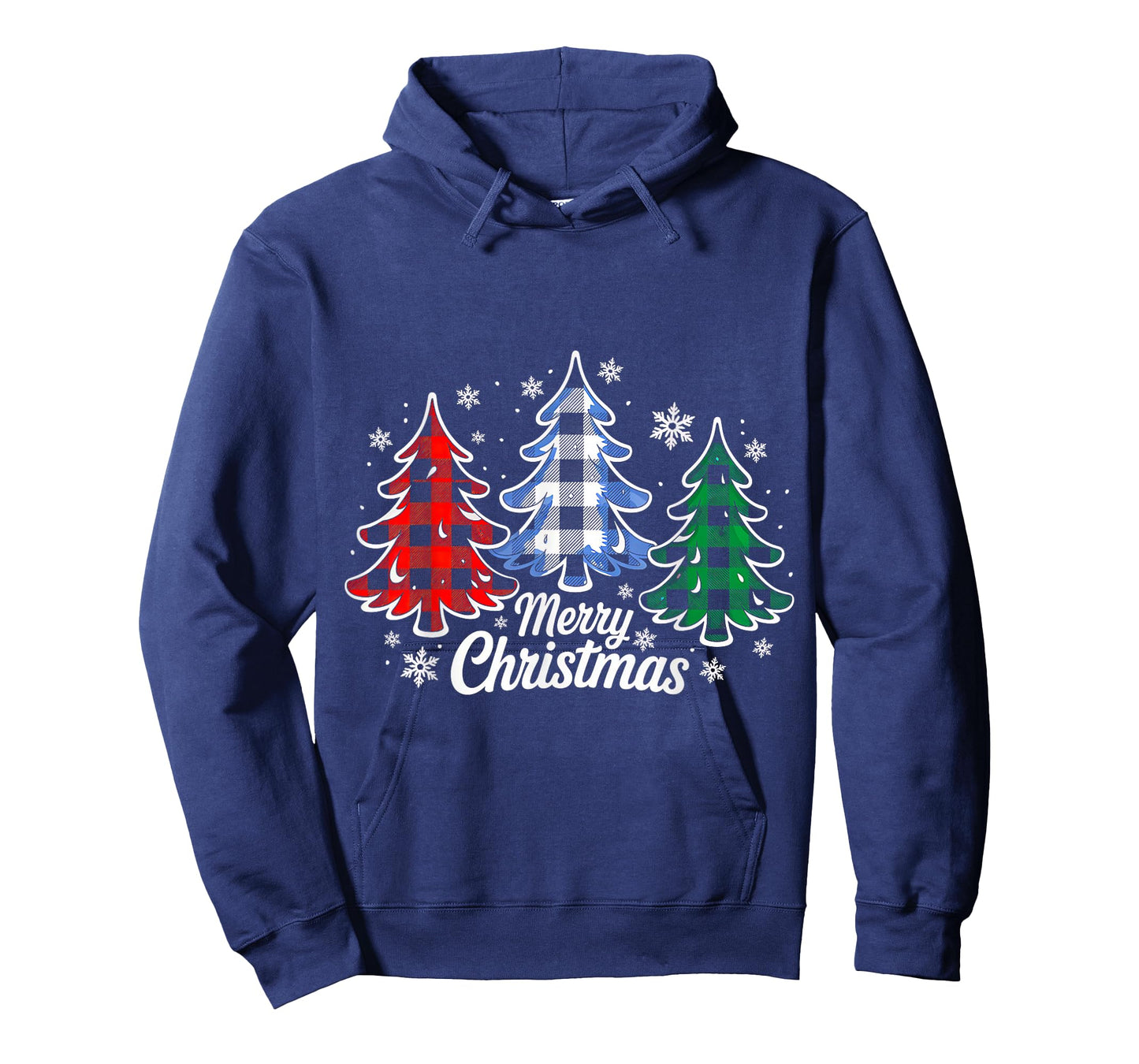 Merry Christmas Tree Xmas Buffalo Plaid Red White Green T-Shirt
