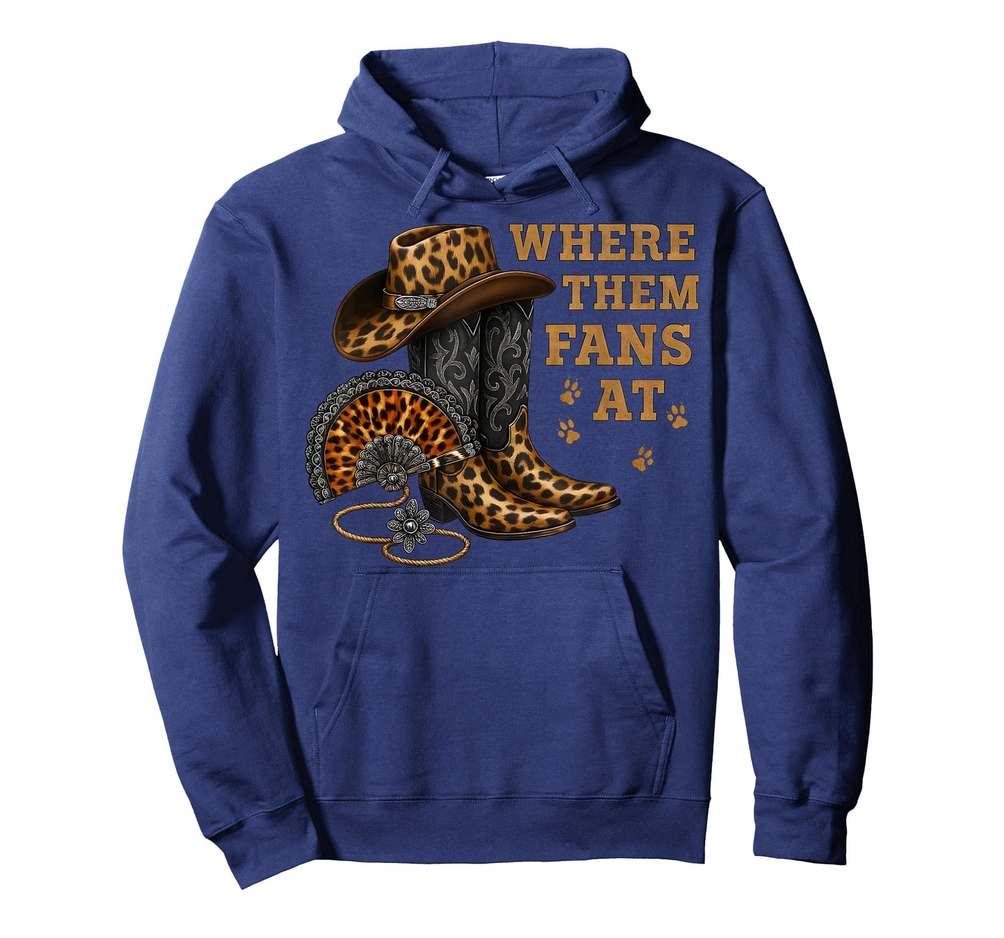 Where Them Fans At Leopard Cowgirl Boots and Hat Western T-Shirt