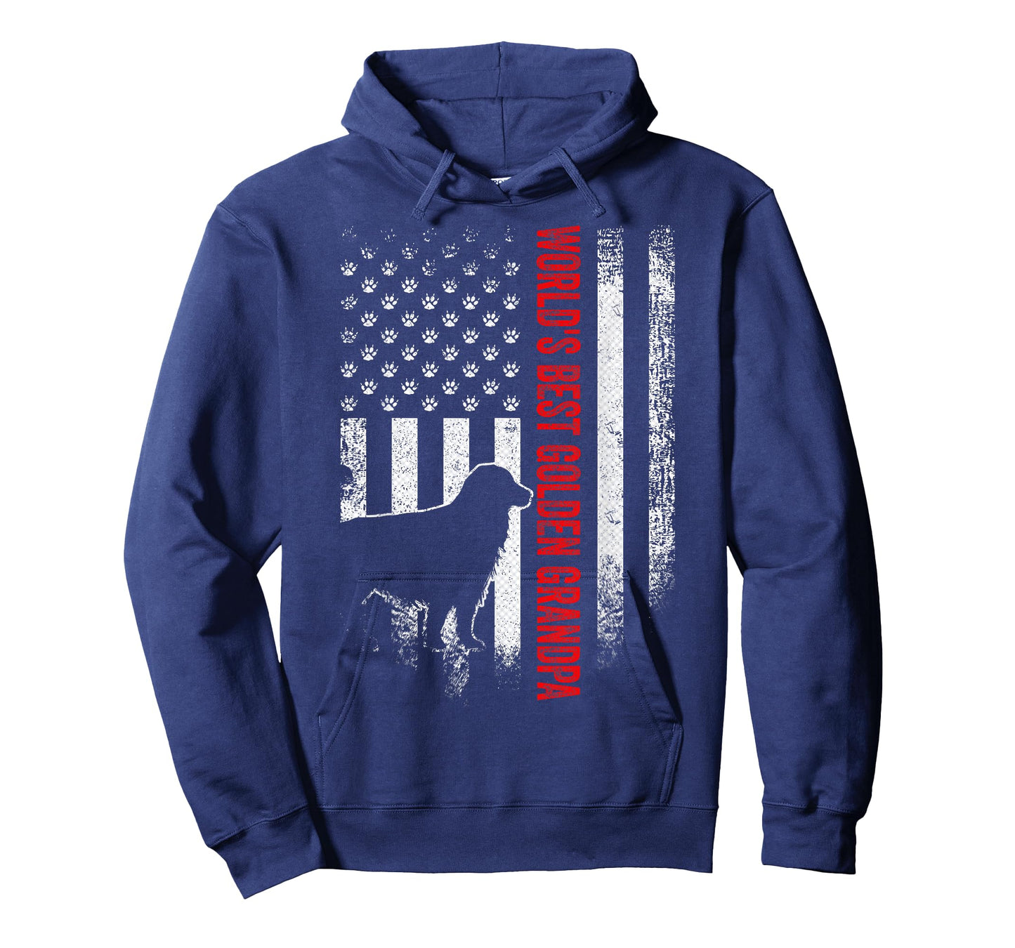 Vintage American Flag World's Best Golden Retriever Grandpa Women Men T-Shirt
