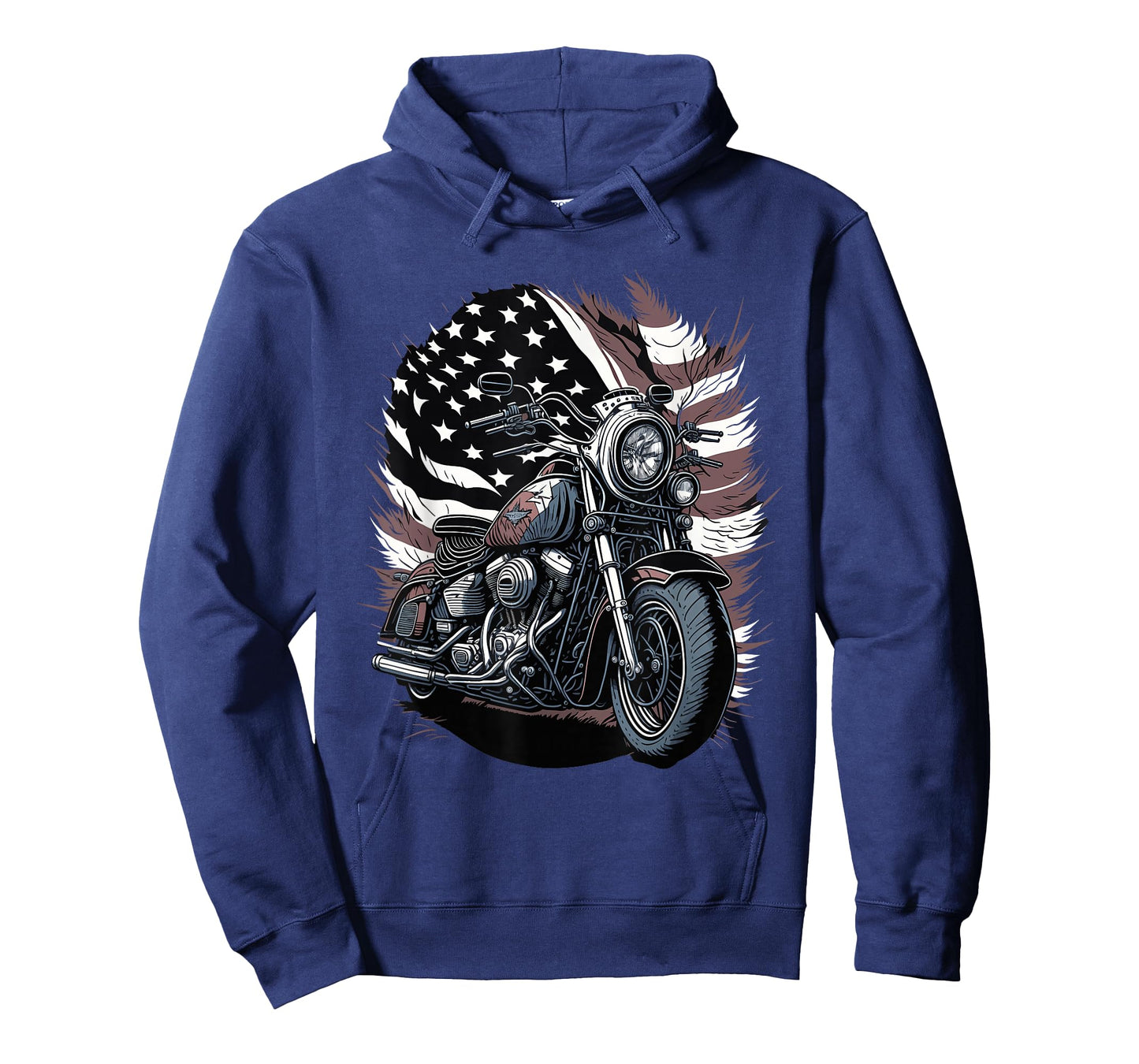 Motorcycle Vintage American Flag 4th of July Retro Biker T-Shirt