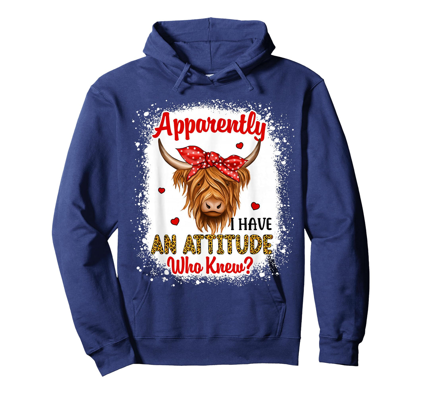 Bleached Highland Cow Apparently I Have An Attitude Who Knew T-Shirt
