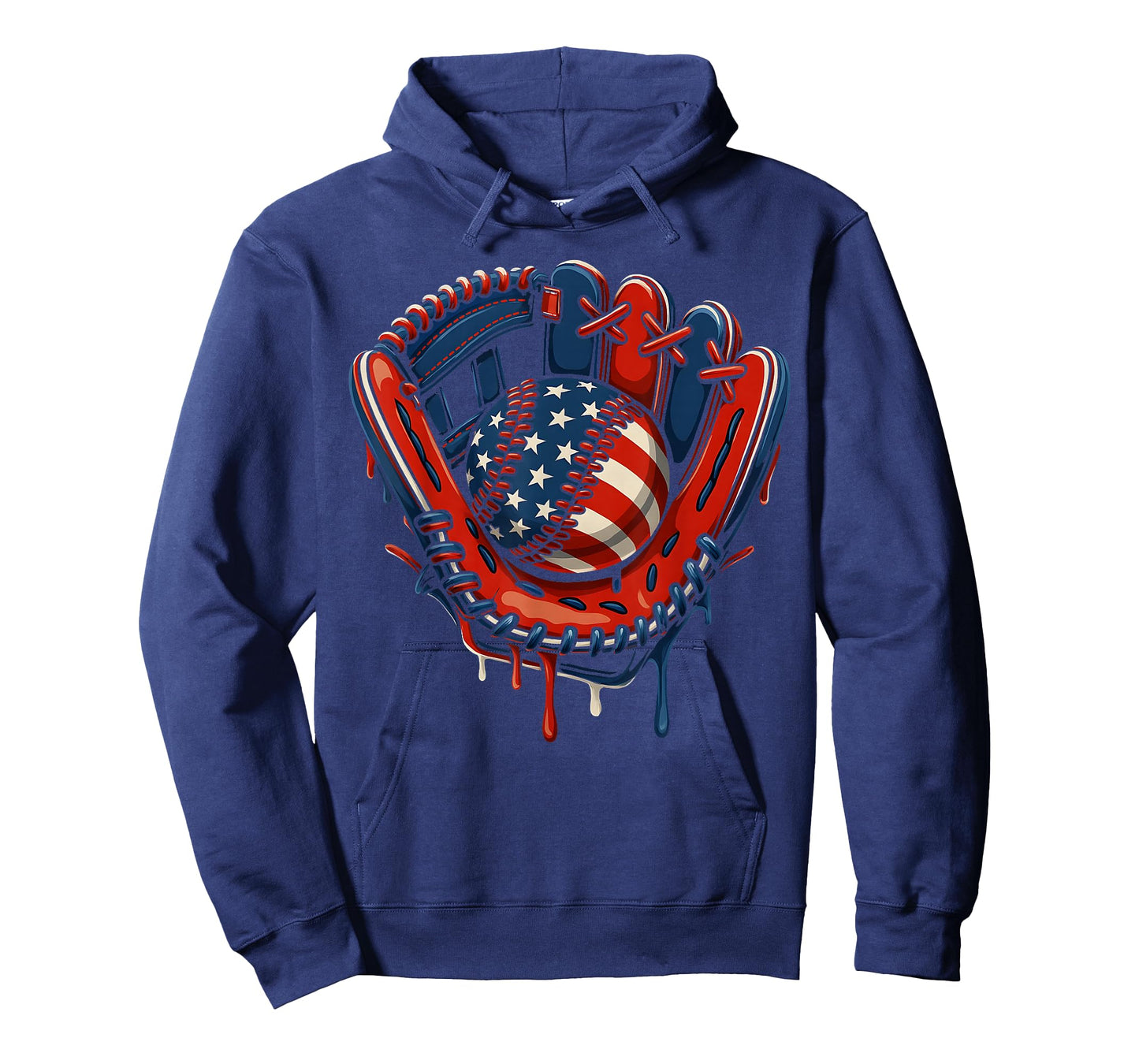 Baseball Drip American Flag 4th Of July Glove Patriotic Boys T-Shirt