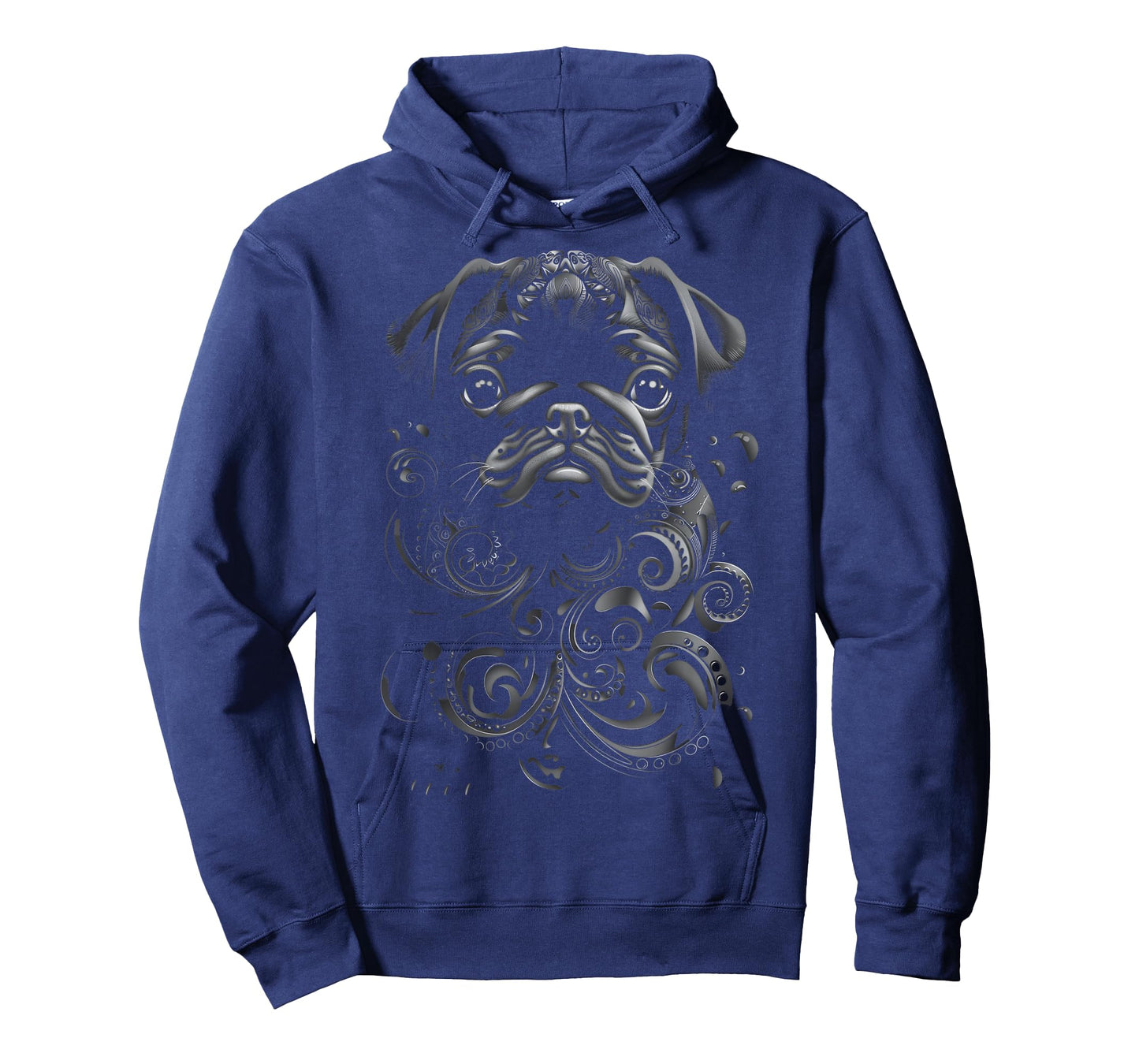 Black Pug Tribal Vintage Retro Graphic T-Shirt