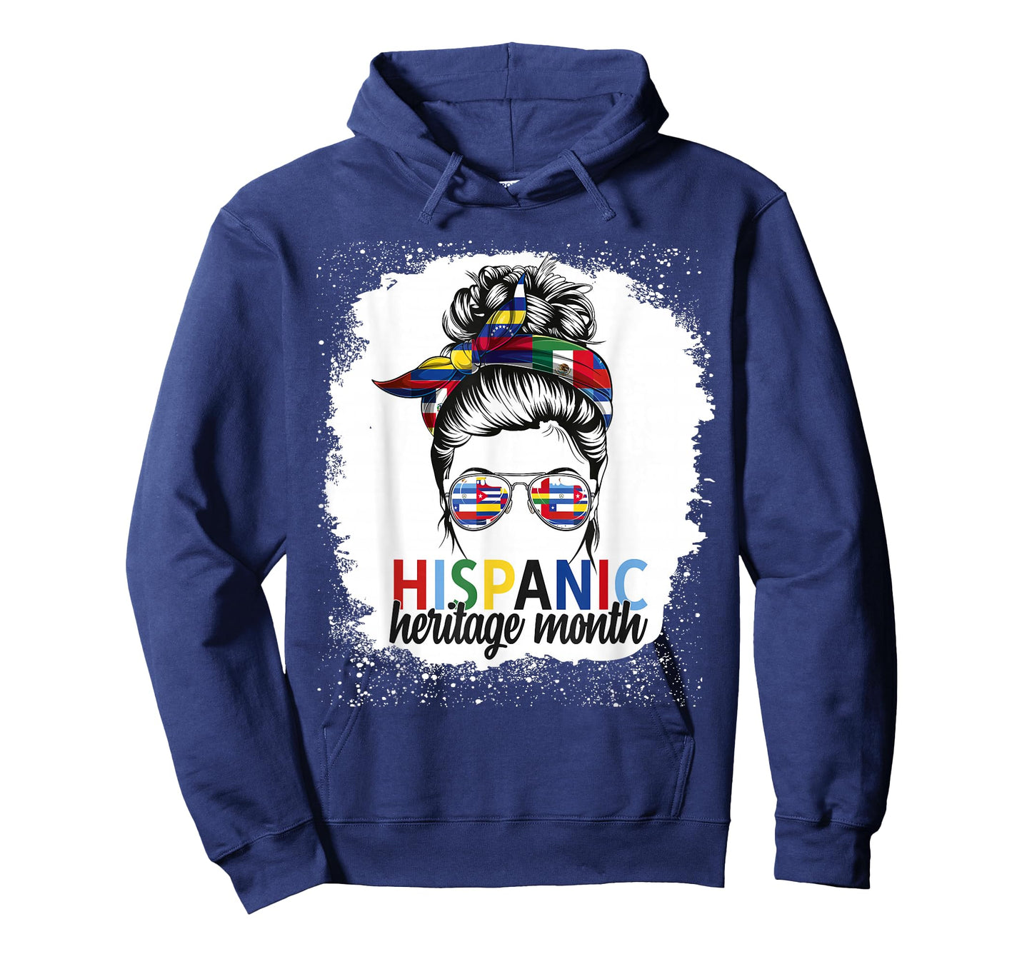Hispanic Heritage Month All Countries Flags Women Messy Bun T-Shirt