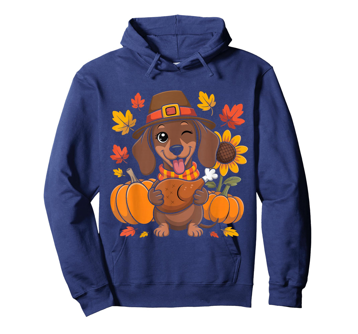 Dachshund Thanksgiving Dog Lovers Turkey Pumpkin Fall T-Shirt