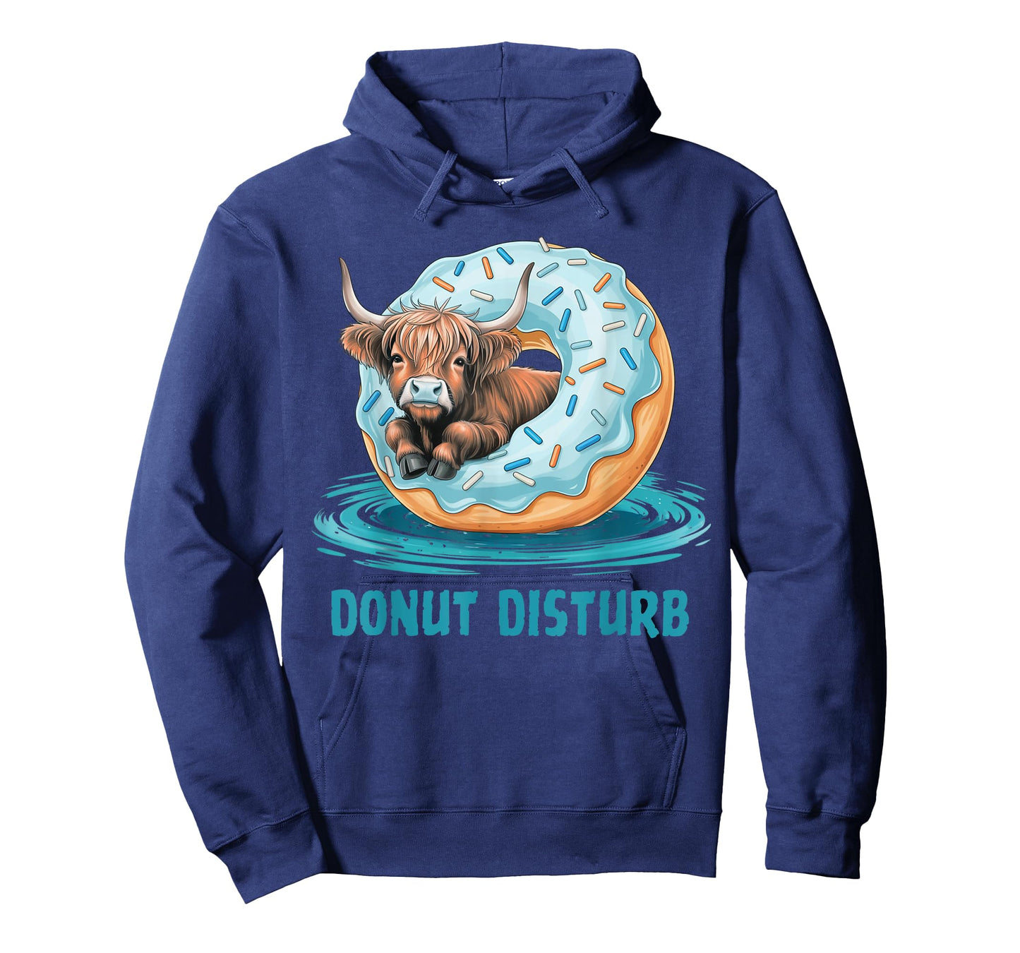 Funny Donut Disturb Highland Cow Design Gift Men Women Kids T-Shirt