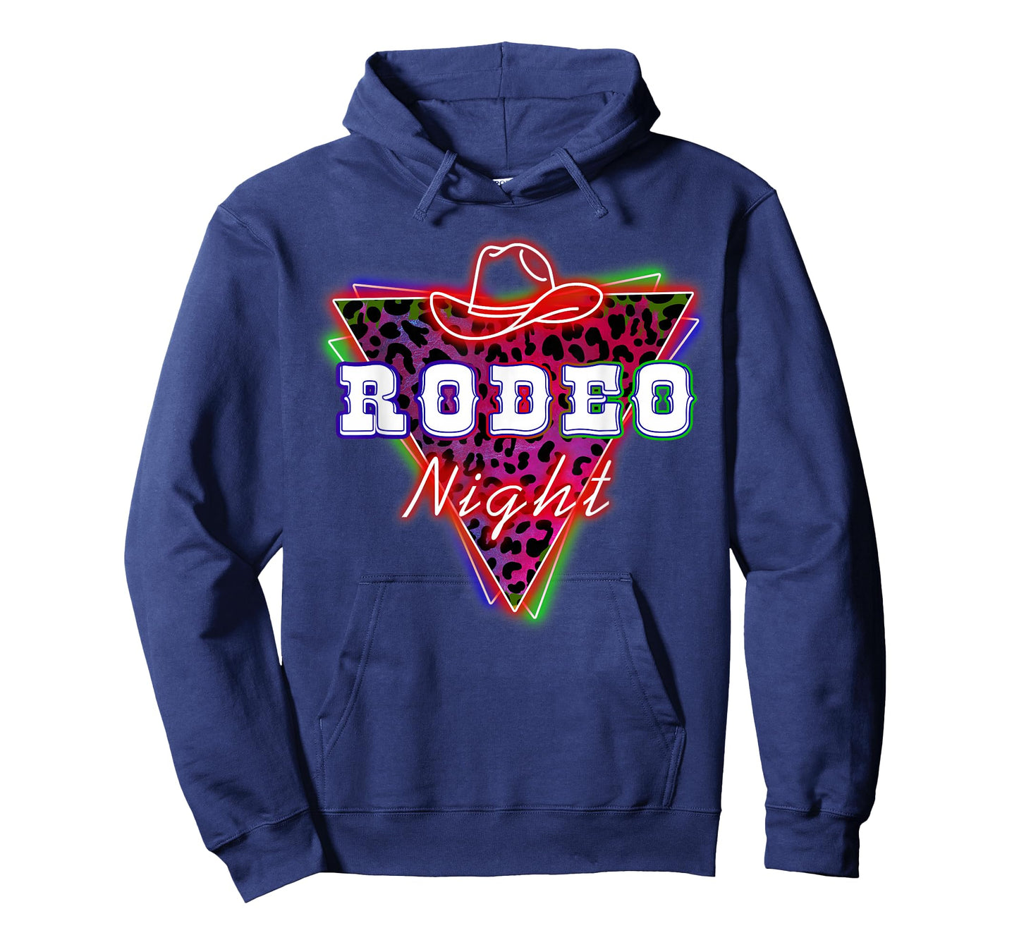 Rodeo Night Leopard Neon Cowboy Hat T-Shirt