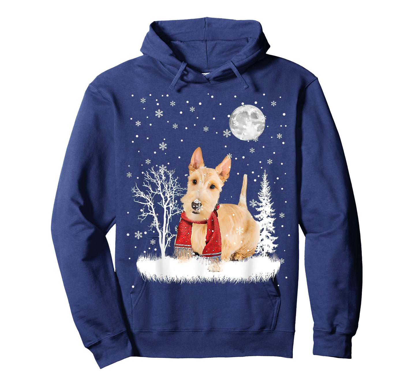Scottish Terrier Under Moonlight Snow Christmas Pajama T-Shirt