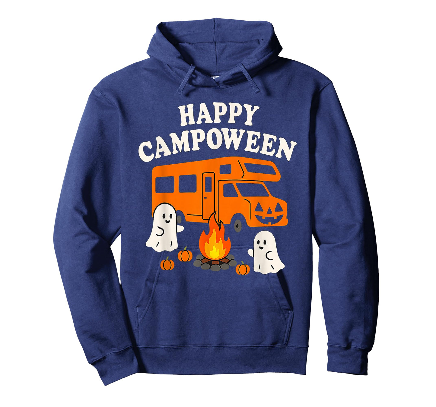 Happy Campoween Motorhome Pumpkin Halloween Ghost Campfire T-Shirt