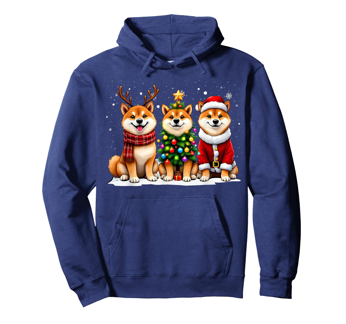Retro Christmas Shiba Inu Santa Reindeer Dog Lover T-Shirt