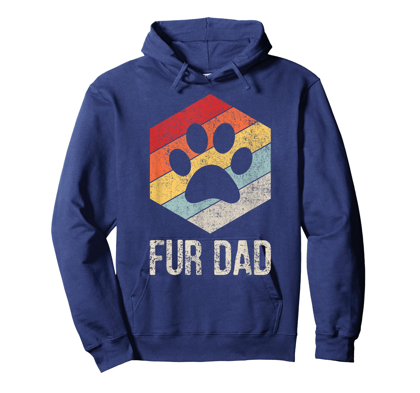Funny Fur Dad Vintage Retro Dog and Cat Owner T-Shirt