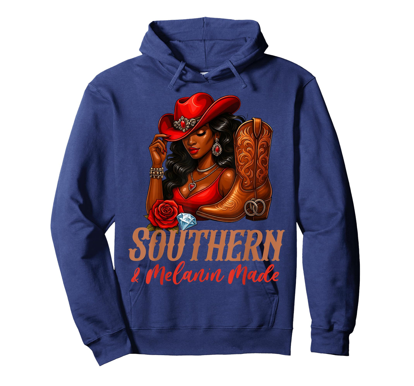 Southern & Melanin Made Black Cowgirl Western Rodeo Texas T-Shirt