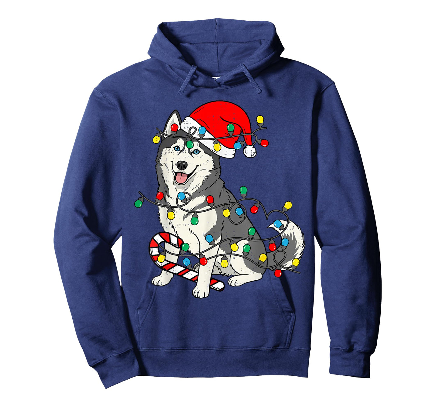 Huskey Dog Christmas Lights Santa Pajama Xmas Pet Dog Lover T-Shirt