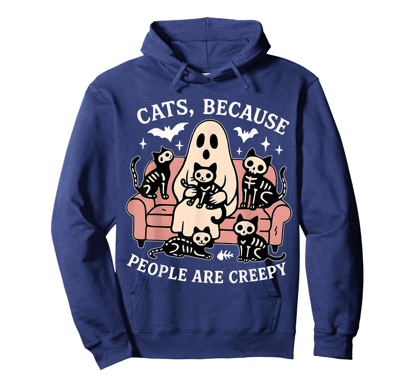 Cats Because People are Creepy Funny Ghost Skeleton Cat T-Shirt