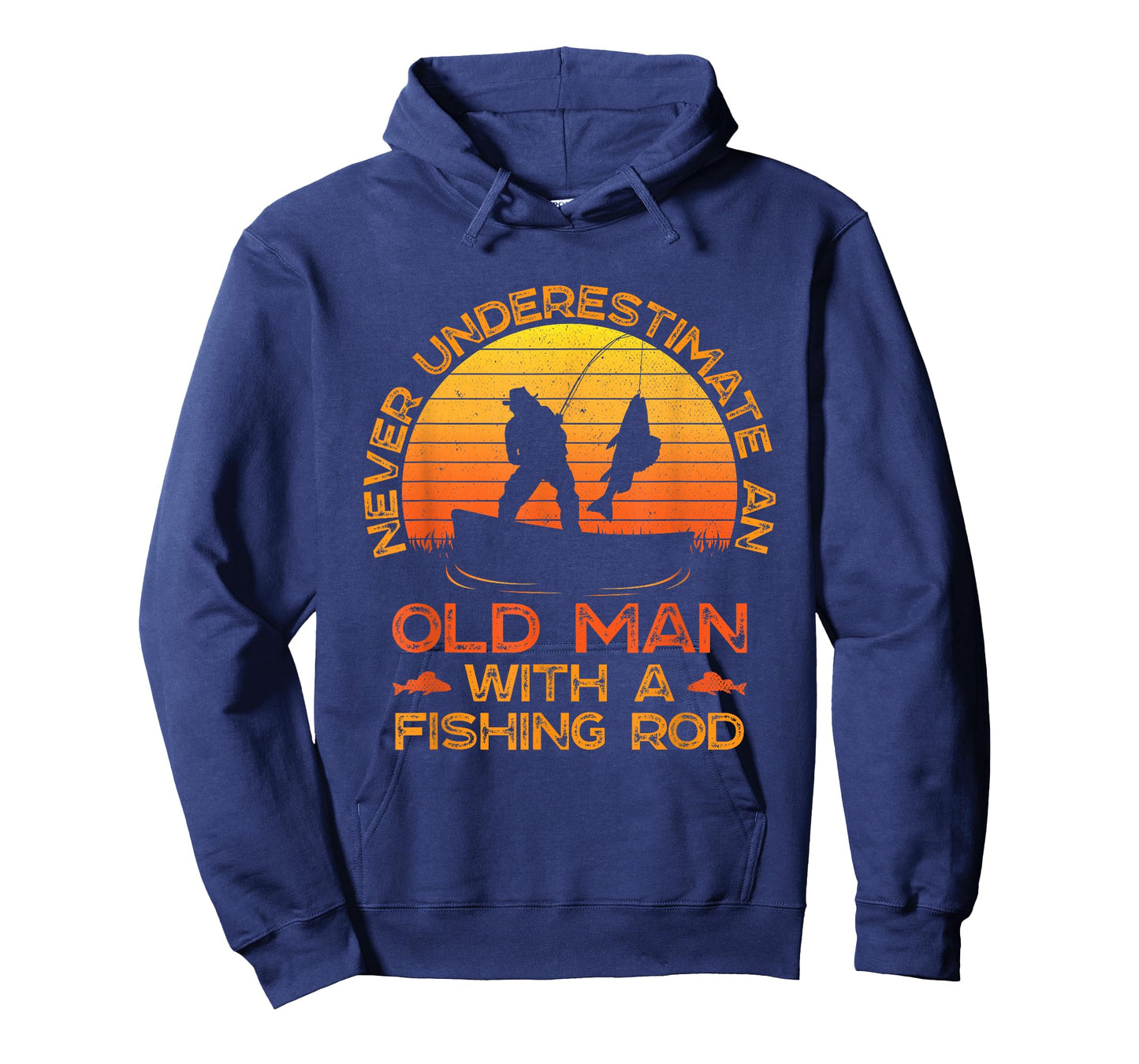 Never Underestimate an Old Man with A Fishing Rod Fisherman T-Shirt
