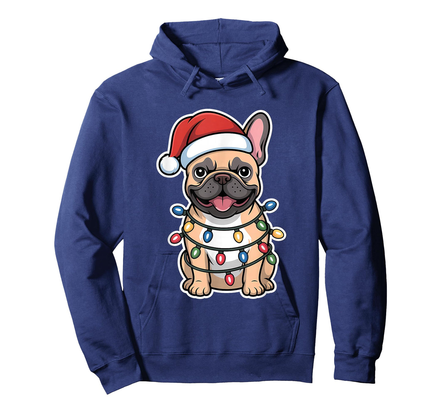 French Bulldog Wrapped in Christmas Lights T-Shirt
