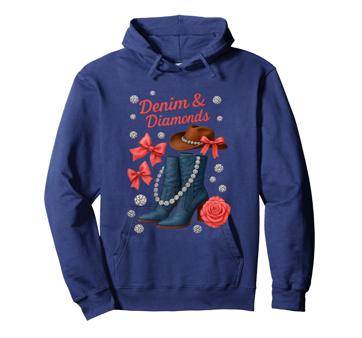 Denim and Diamonds Cowgirls Western Bachelorette Party Girl T-Shirt