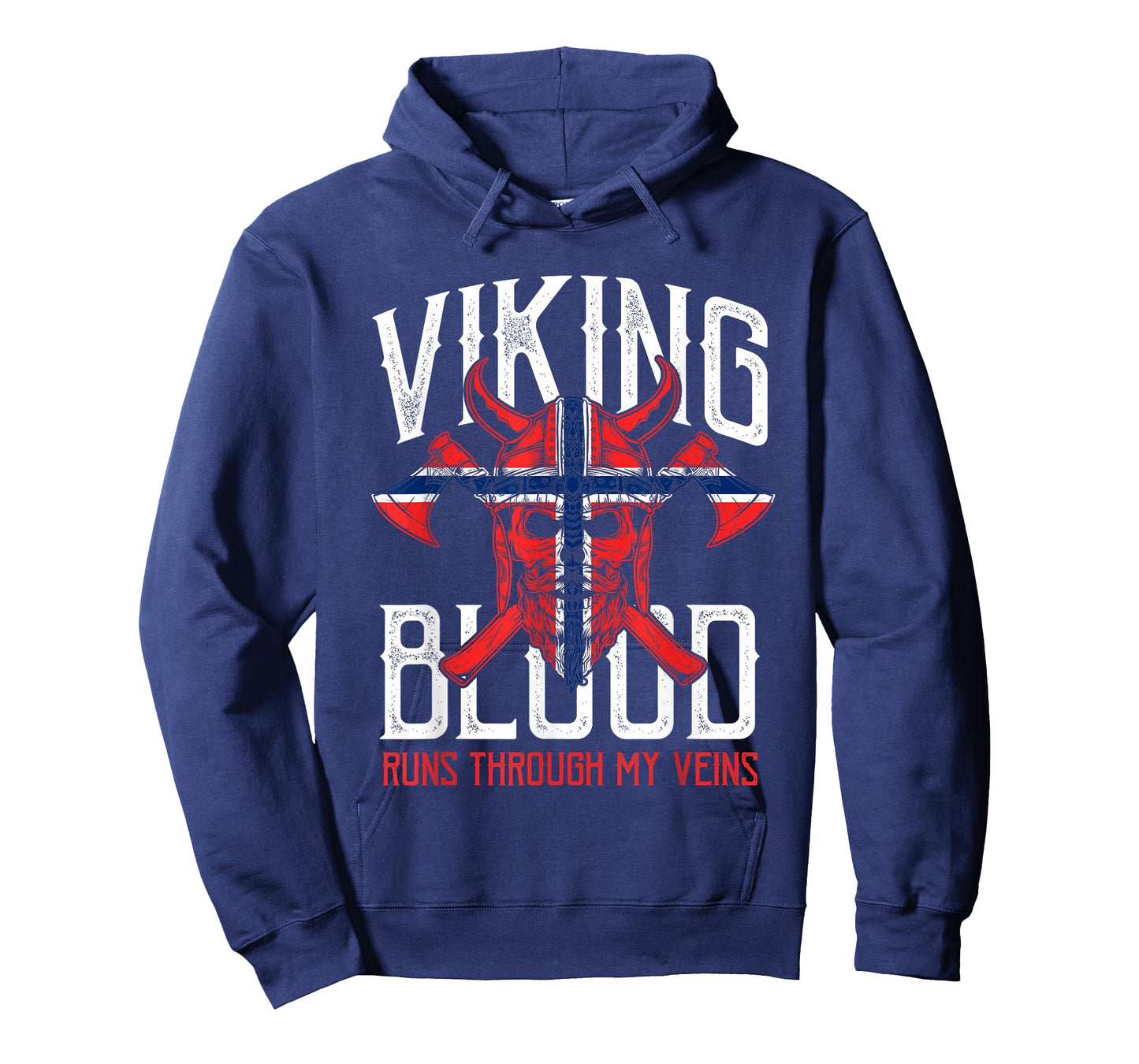Viking Blood Skull Norwegian Flag Pride Norway T-Shirt