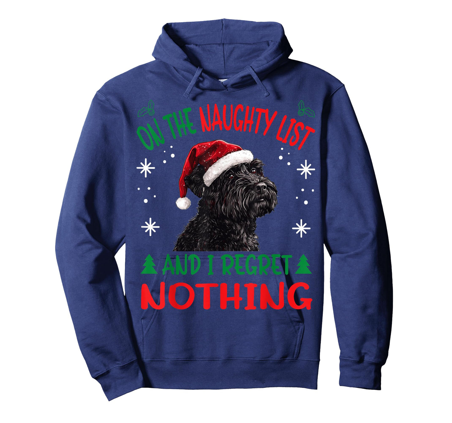 Cute Bouvier Des Flandres Dog Christmas On The Naughty List T-Shirt
