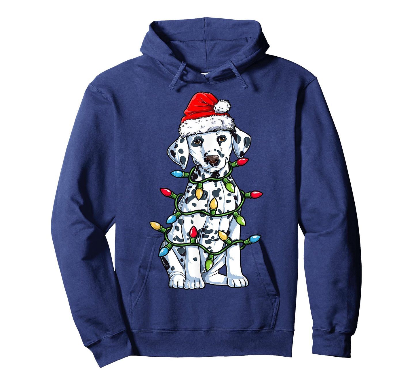 Dalmatian Santa Christmas Tree Lights Xmas Boys Dog Dogmas T-Shirt