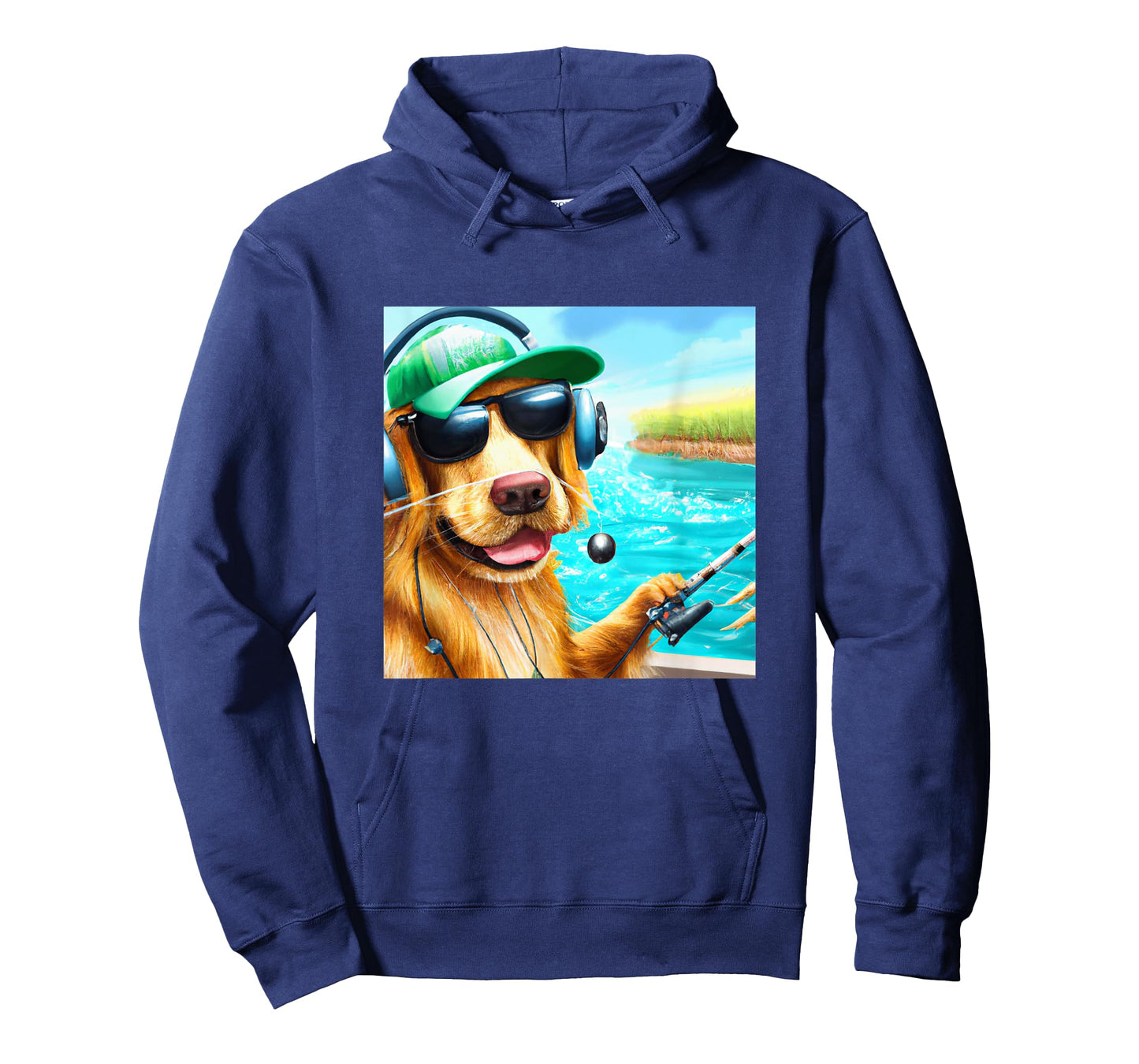 Fishing Shirt Men Boys Dad Kids Gift Golden Retriever Dog T-Shirt