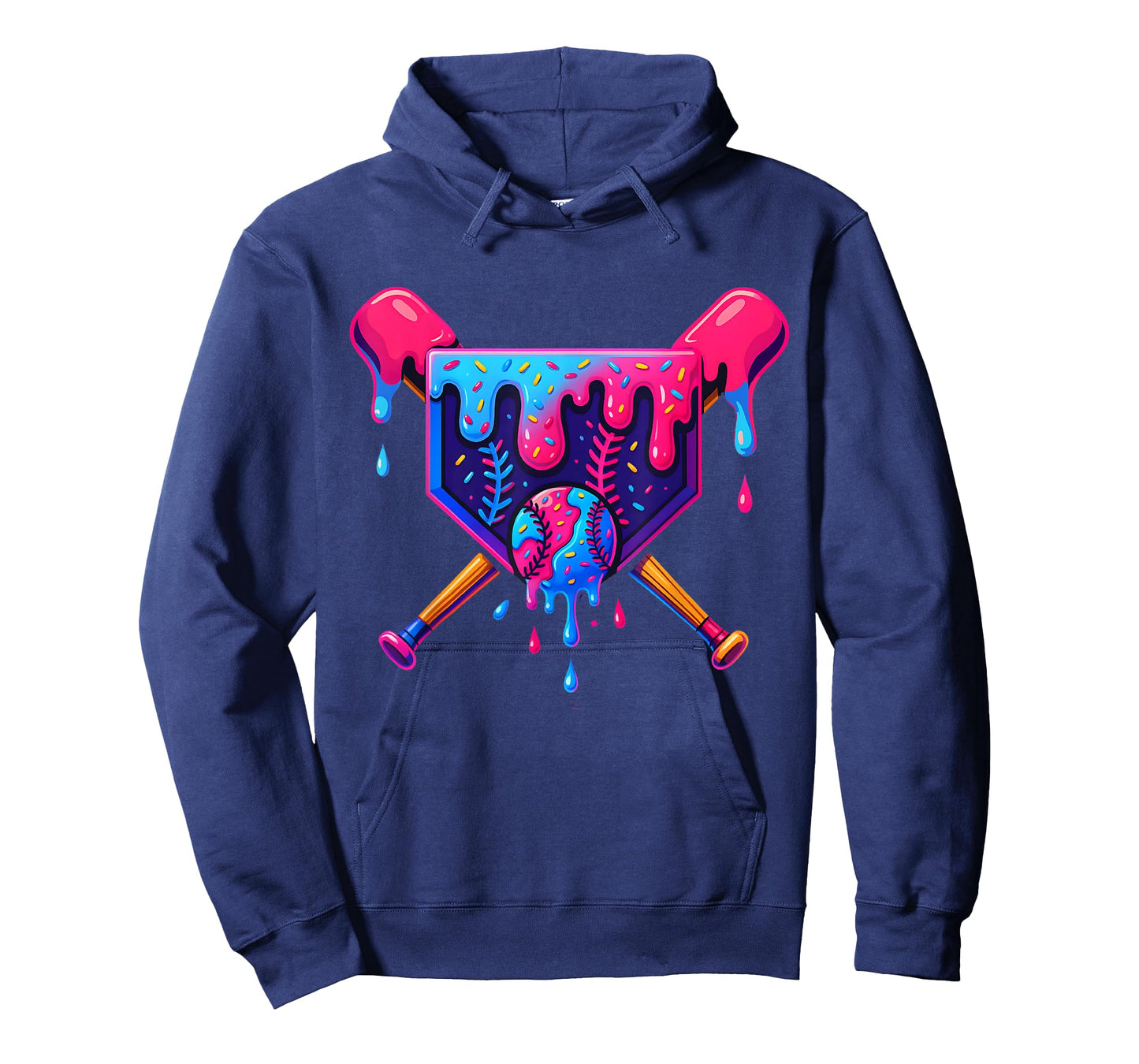 Baseball Home Plate Dripping Ice Cream Drip Youth Boys T-Shirt
