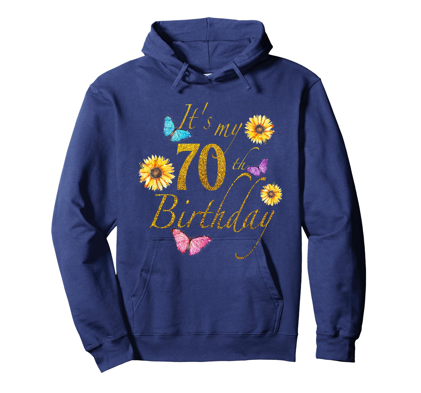 Sunflower Butterfly Happy Its My 70th Birthday Gift Shirt T-Shirt