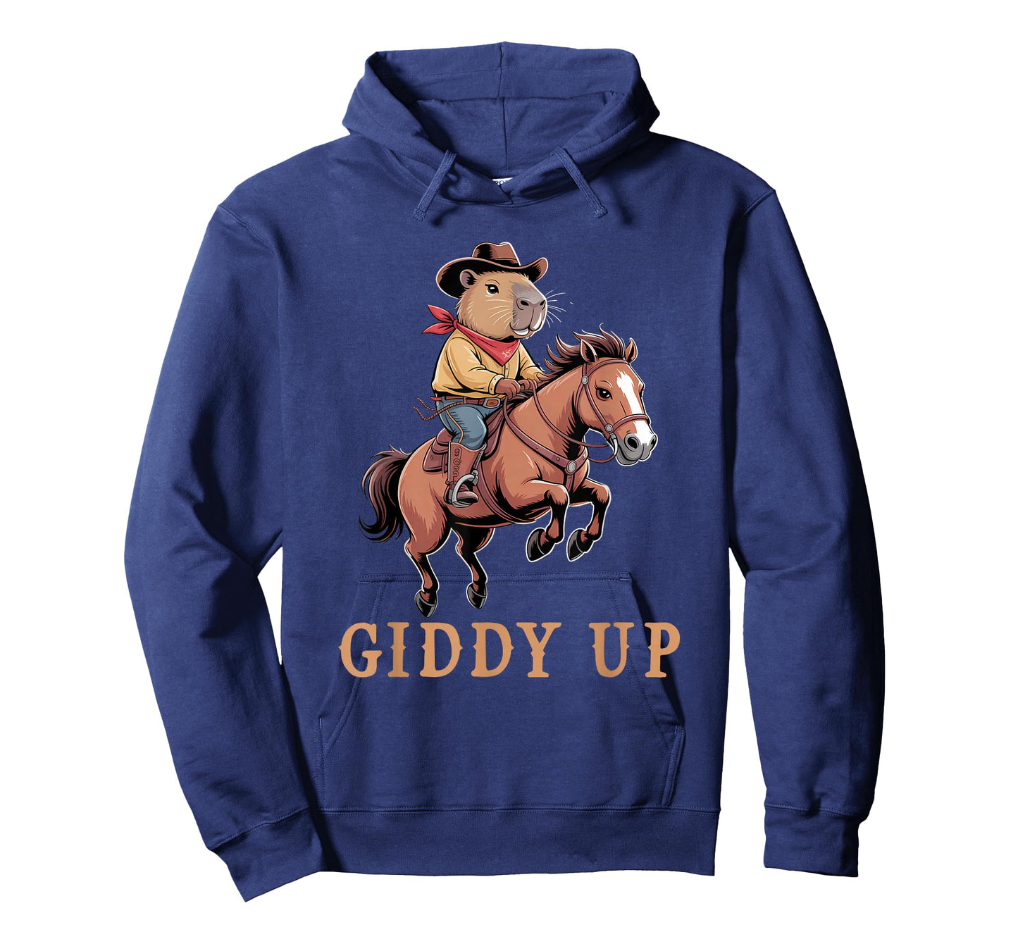 Funny Capybara Cowboy Riding Horse Giddy Up Vintage Rodeo T-Shirt