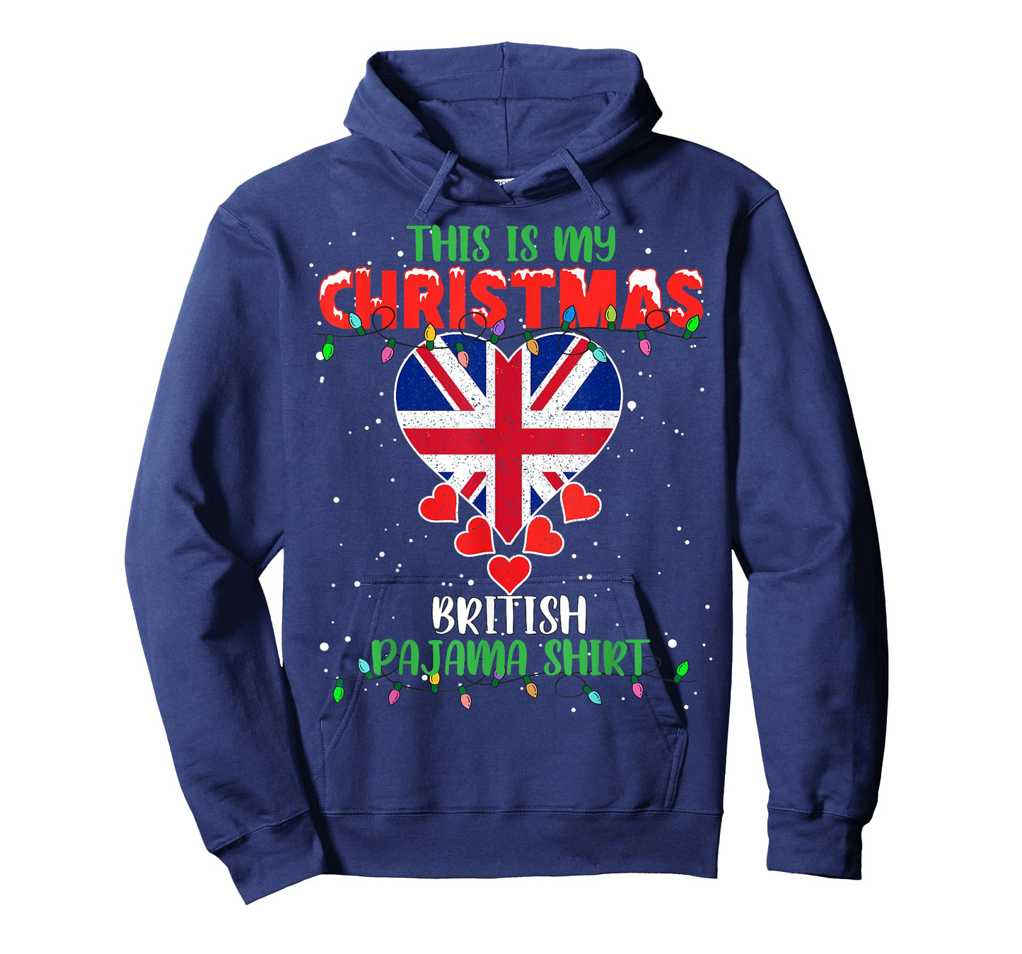 This Is My Christmas Lights Love British Flag Pajama T-Shirt