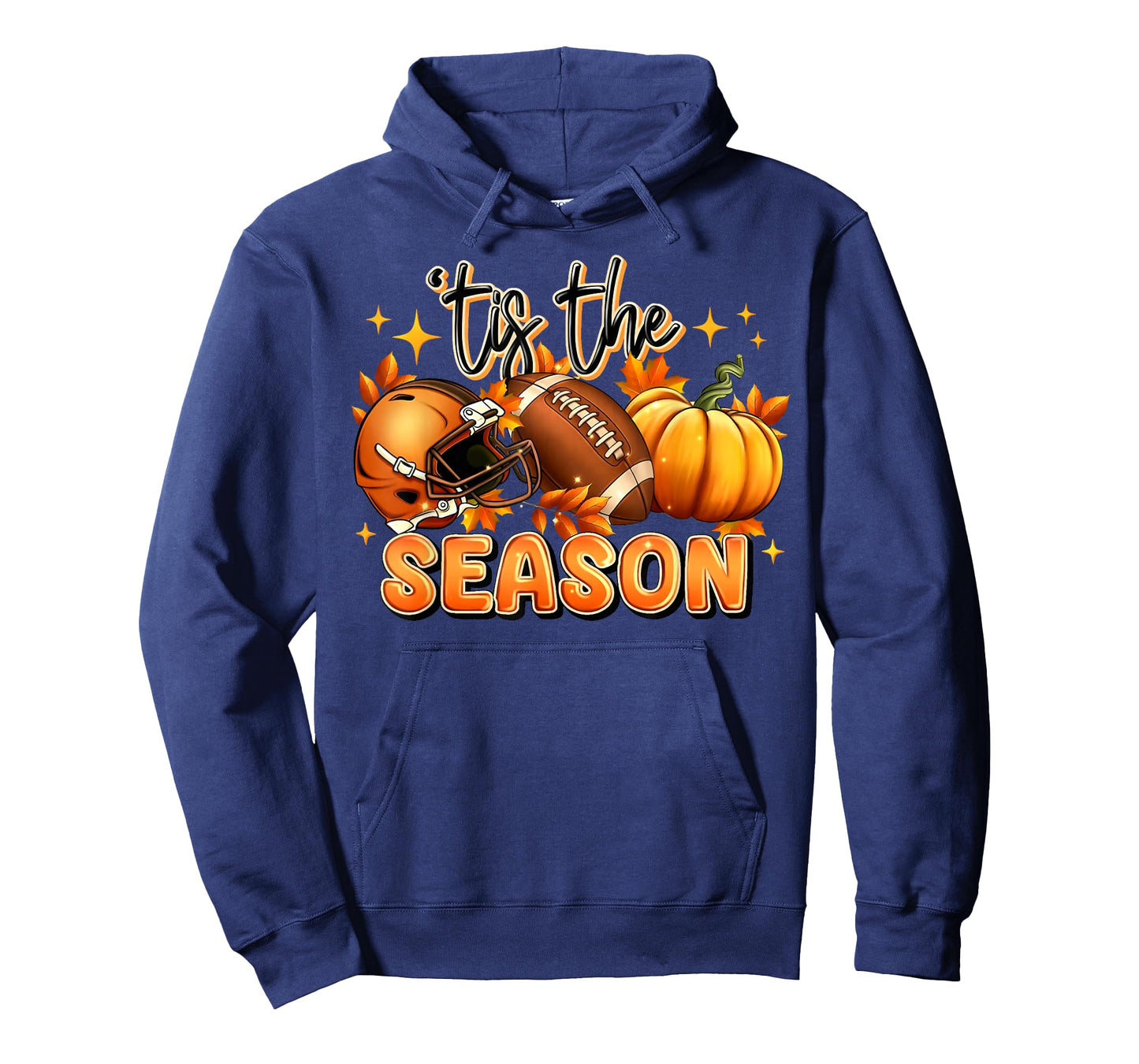 Tis The Season American Football Pumpkin Autumn Fall Leaves T-Shirt