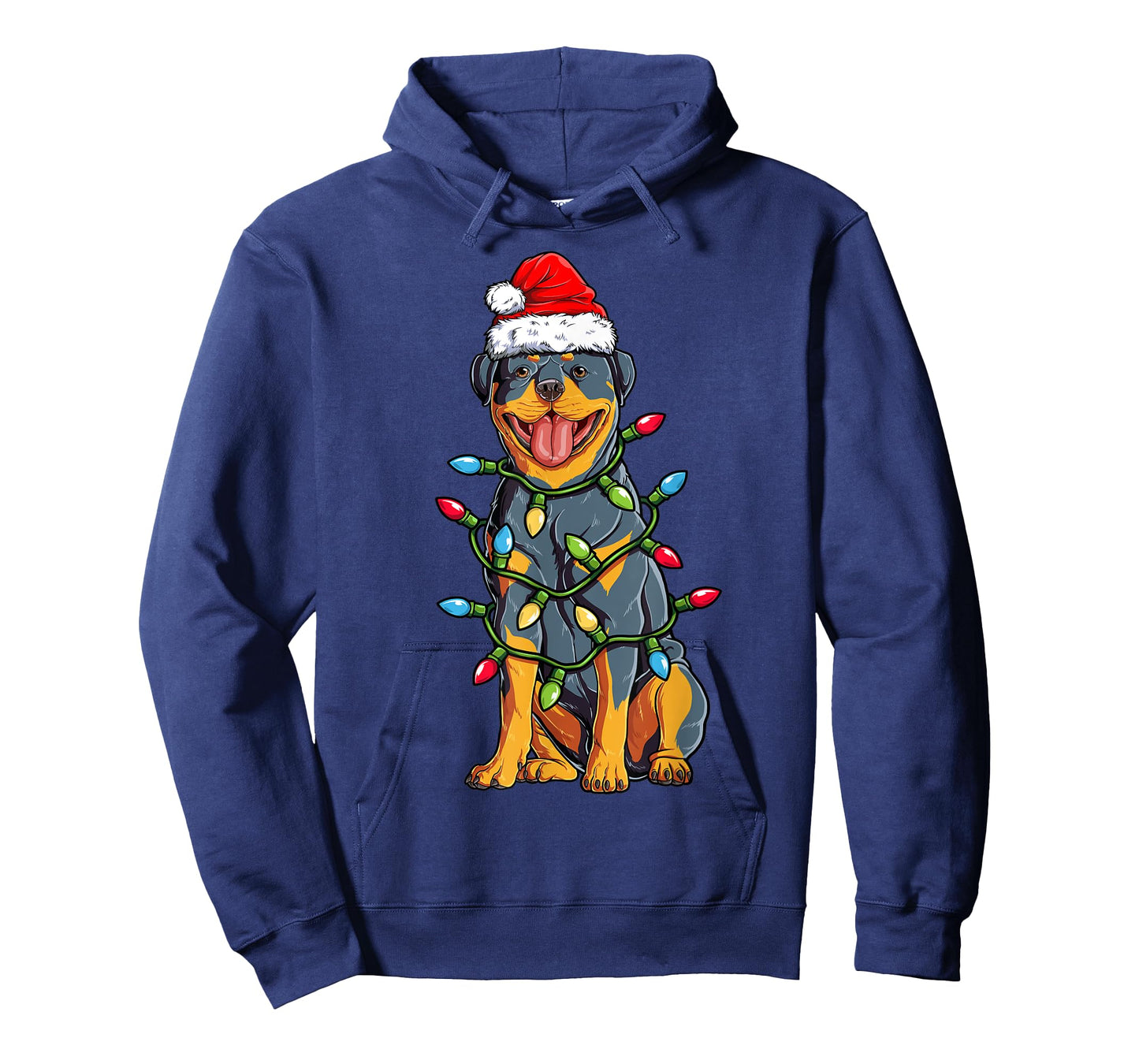 Rottweiler Santa Christmas Tree Lights Xmas Boys Dog Dogmas T-Shirt