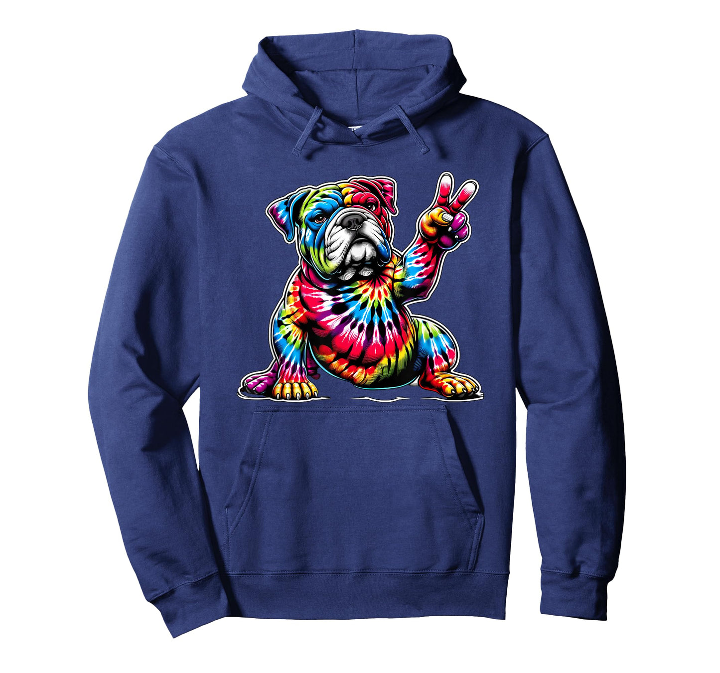 Peace Sign Tie Dye American Bulldog T-Shirt